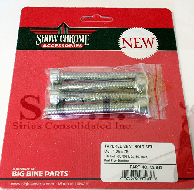 HONDA GL1500 GL1800 SEAT TAPERED SEAT BOLT SET M8 1.25 x 75 STAINLESS