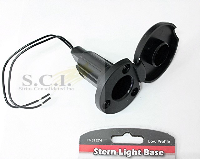 BOATER SPORTS MARINE STERN LIGHT BASE SOCKET LOW PROFILE BLACK eBay