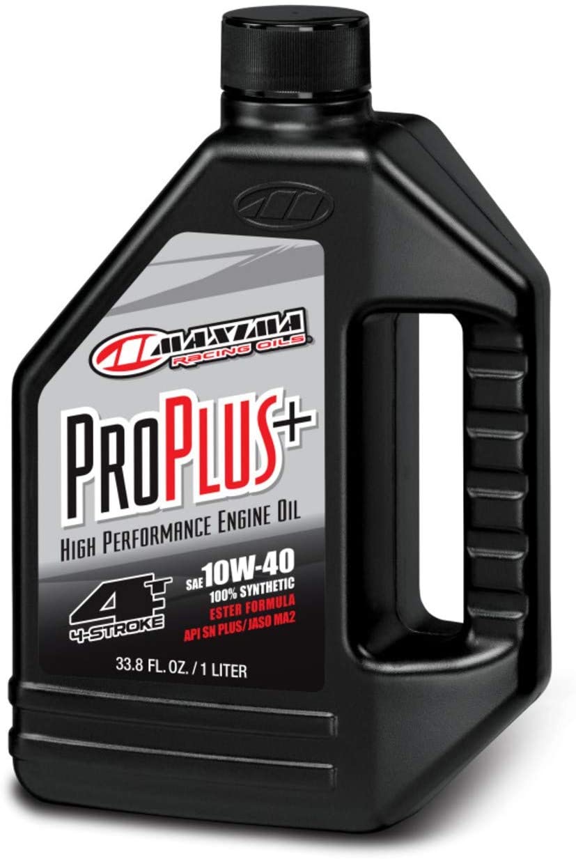 Maxima 30-02901 Pro Plus+ 10W-40 Synthetic Motorcycle Engine Oil - 1 Liter Bottle 