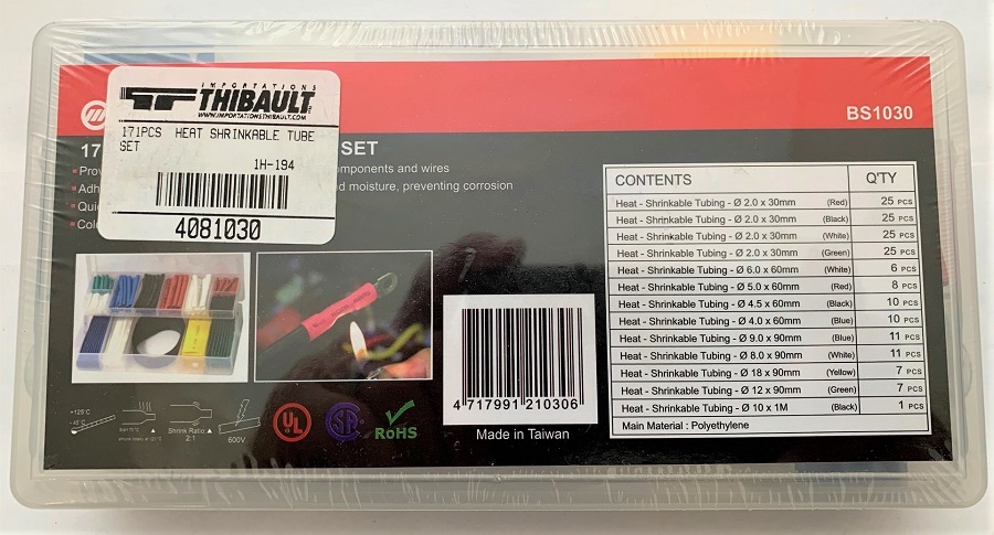 171 x With 13 different sizes HEAT SHRINK TUBING 