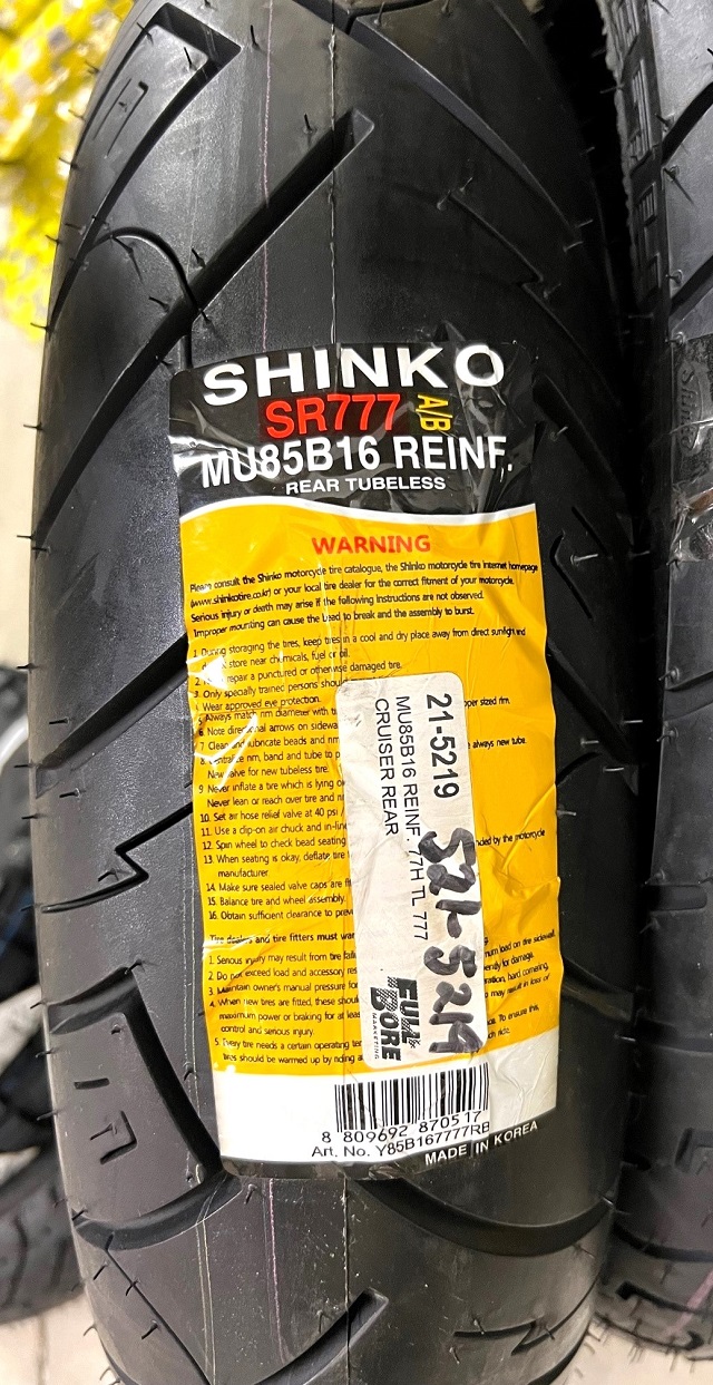 Shinko 777 MU85B16 Rear Tire 87-4568 FREE SHIPPING CANADA WIDE NON RURAL