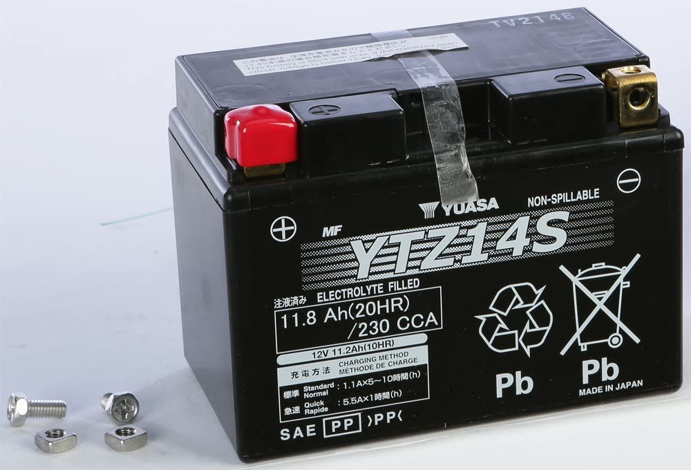 Yuasa GRT & YTZ Sealed Battery YTZ14S 6 x 3-7/16 x 4-3/8 Inches - YUAM72Z14 