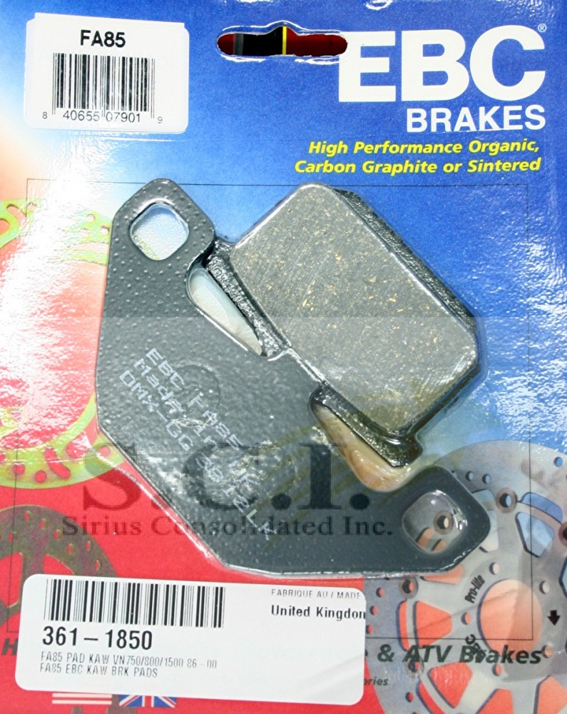 KAWASAKI FRONT AND REAR BRAKE PADS EBC FA85